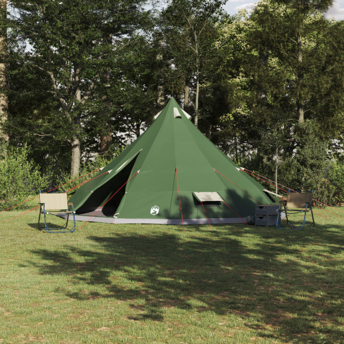vidaXL Tipi Tält med tak med lagring Grön 560 x 560 x 300 cm taffeta