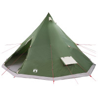 Produktbild för Tipi Tält med tak med lagring Grön 560 x 560 x 300 cm taffeta