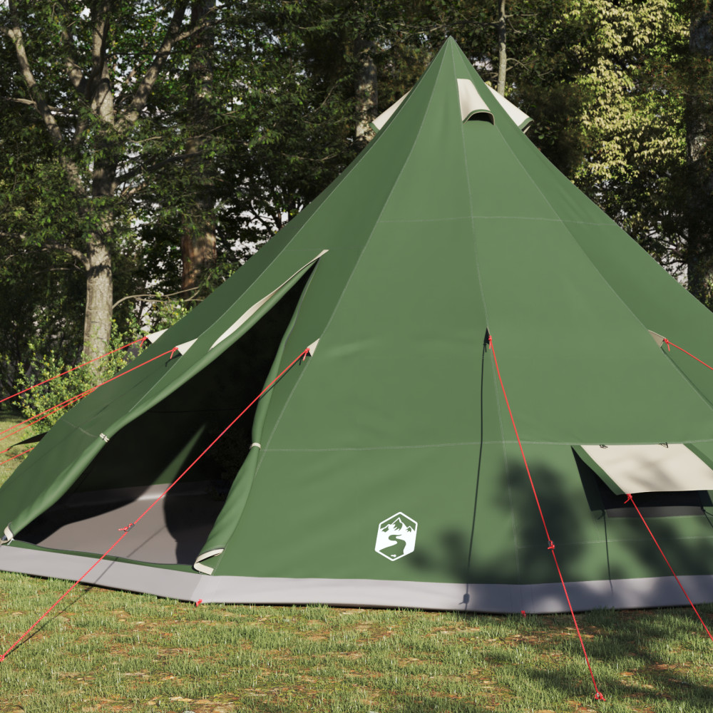 Produktbild för Tipi Tält med tak med lagring Grön 560 x 560 x 300 cm taffeta