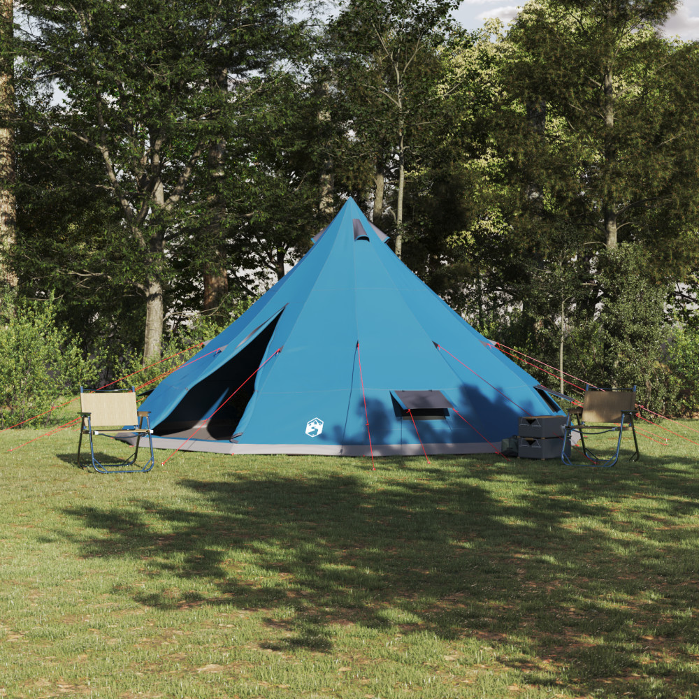 Produktbild för Tipi Tält med tak med lagring Blå 560 x 560 x 300 cm taffeta