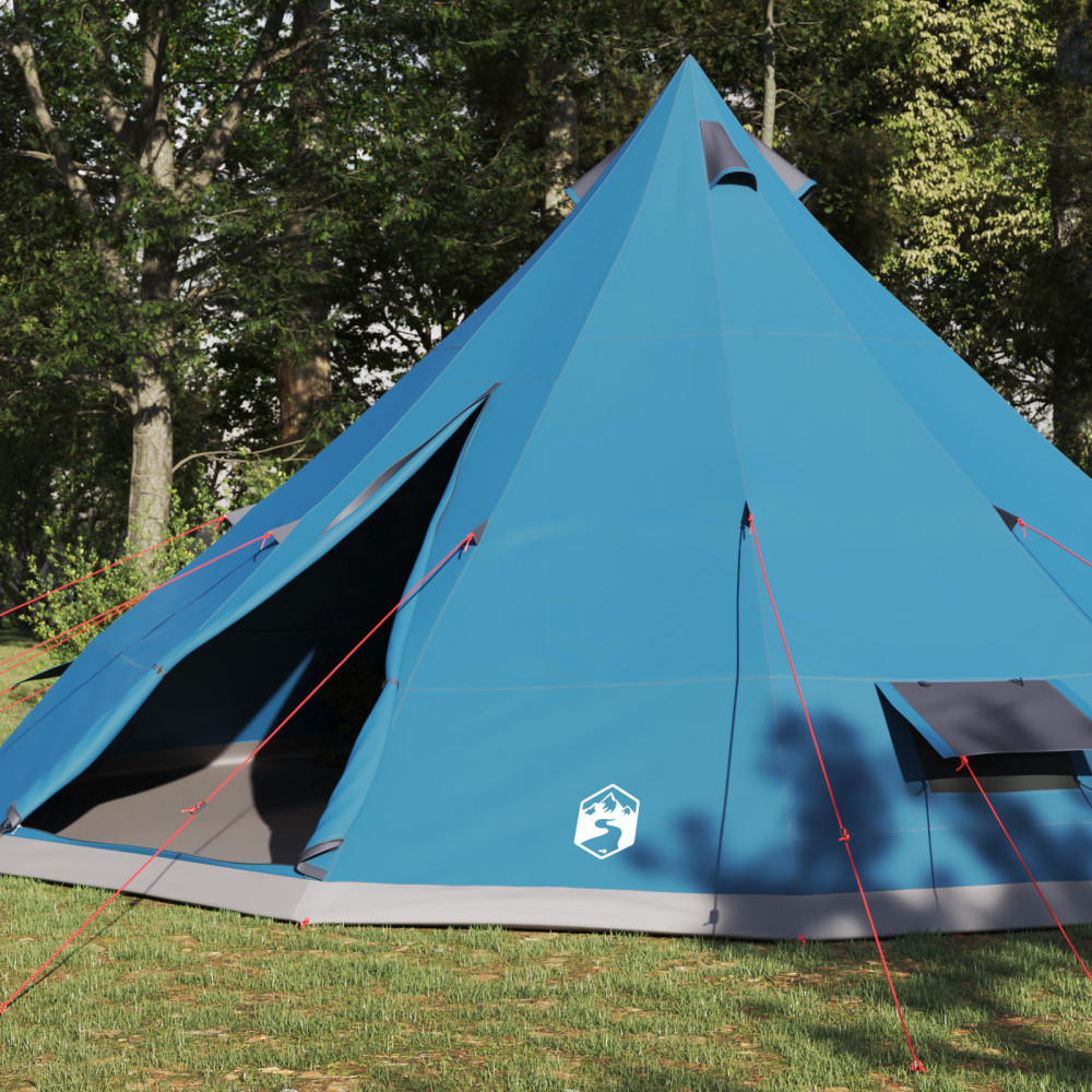 Produktbild för Tipi Tält med tak med lagring Blå 560 x 560 x 300 cm taffeta