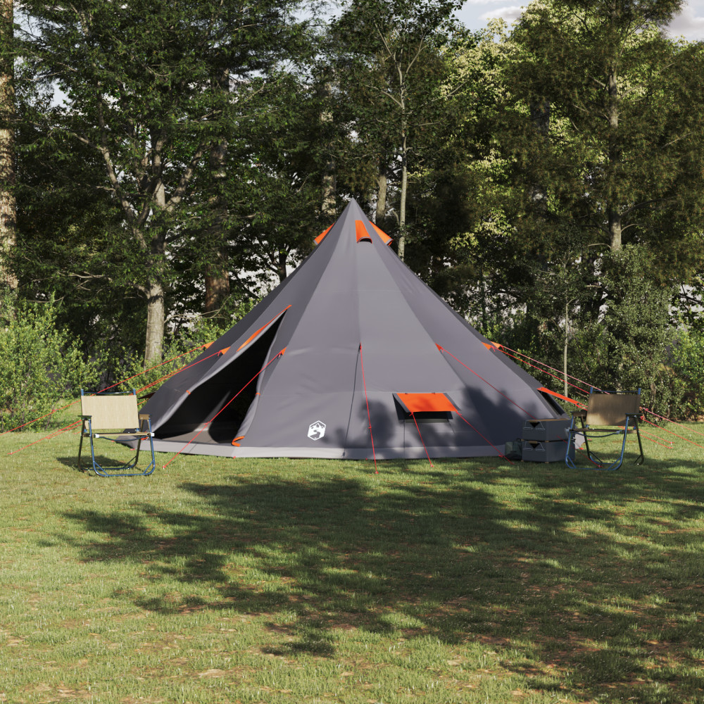 Produktbild för Tipi Tält med tak Grå och orange 560 x 560 x 300 cm taffeta