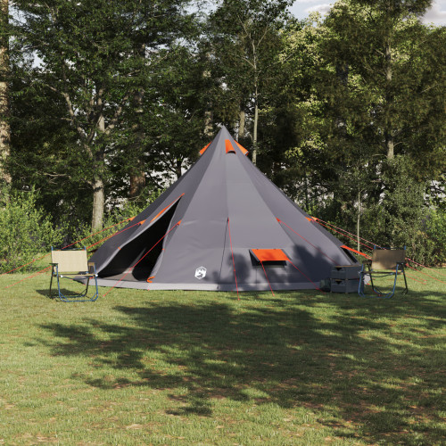 vidaXL Tipi Tält med tak Grå och orange 560 x 560 x 300 cm taffeta