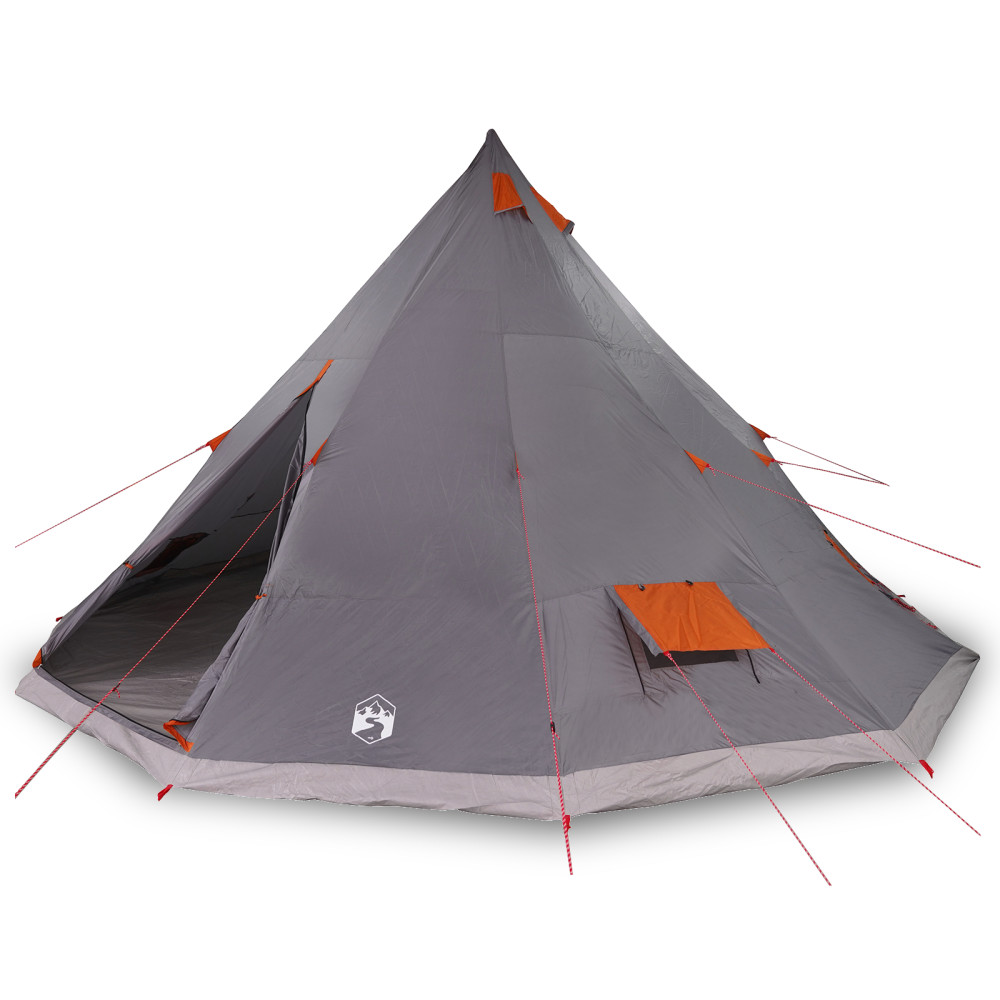 Produktbild för Tipi Tält med tak Grå och orange 560 x 560 x 300 cm taffeta
