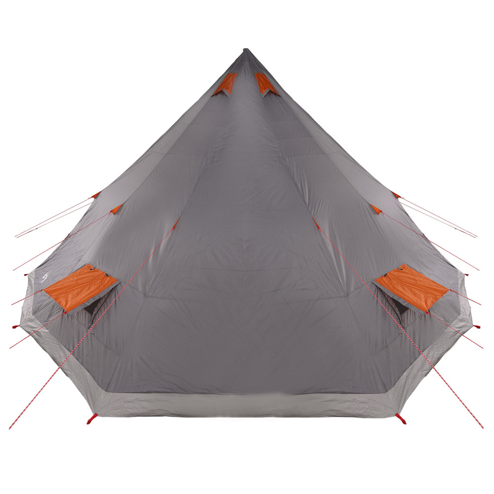 Produktbild för Tipi Tält med tak Grå och orange 560 x 560 x 300 cm taffeta