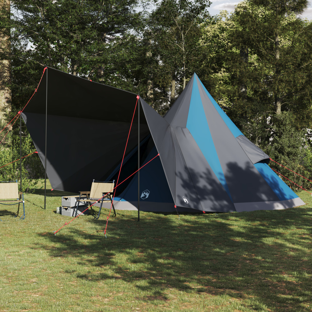 Produktbild för Tipi Tält med tak med lagring Blå 510 x 690 x 330 cm taffeta