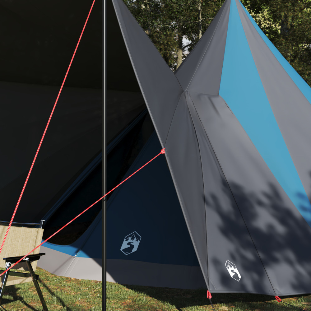 Produktbild för Tipi Tält med tak med lagring Blå 510 x 690 x 330 cm taffeta