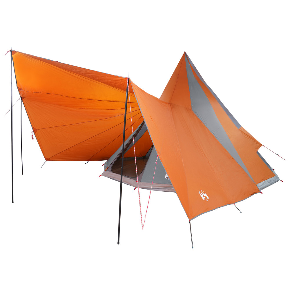 Produktbild för Tipi Tält med tak Grå och orange 510 x 690 x 330 cm taffeta