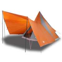 Produktbild för Tipi Tält med tak Grå och orange 510 x 690 x 330 cm taffeta
