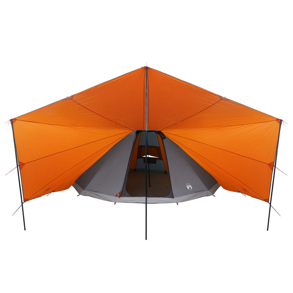 Produktbild för Tipi Tält med tak Grå och orange 510 x 690 x 330 cm taffeta