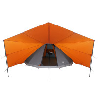 Produktbild för Tipi Tält med tak Grå och orange 510 x 690 x 330 cm taffeta