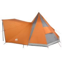 Produktbild för Tipi Tält med tak Grå och orange 510 x 690 x 330 cm taffeta
