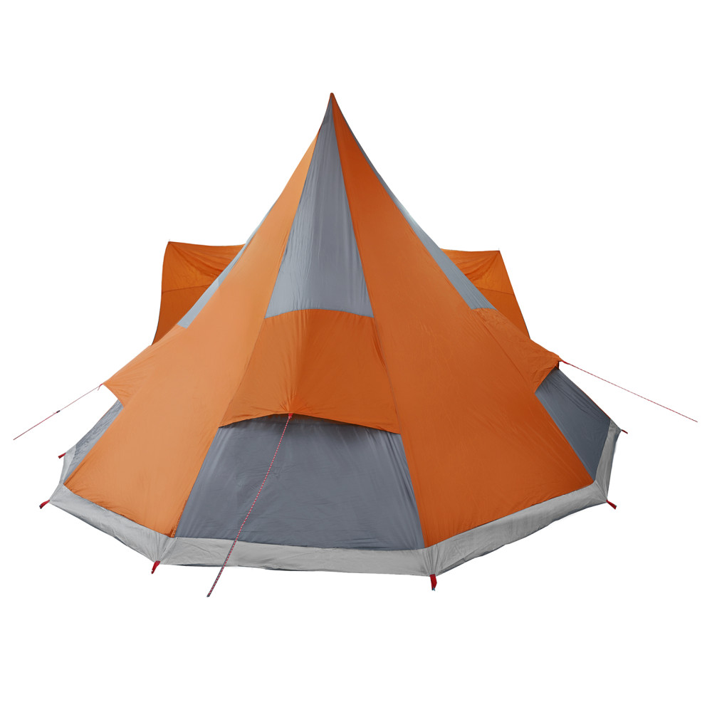 Produktbild för Tipi Tält med tak Grå och orange 510 x 690 x 330 cm taffeta