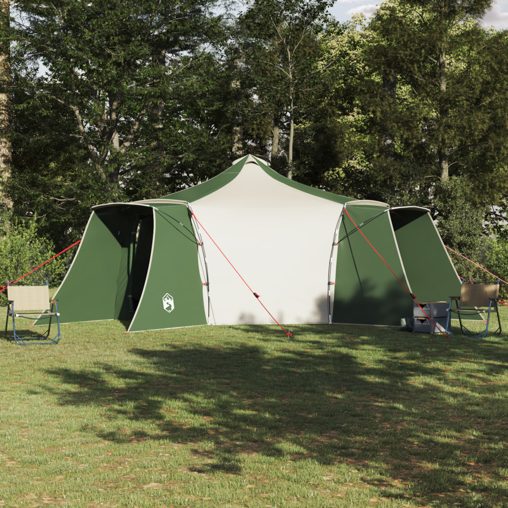 Produktbild för Tipi Tält med tak med lagring Grön 492 x 492 x 275 cm taffeta