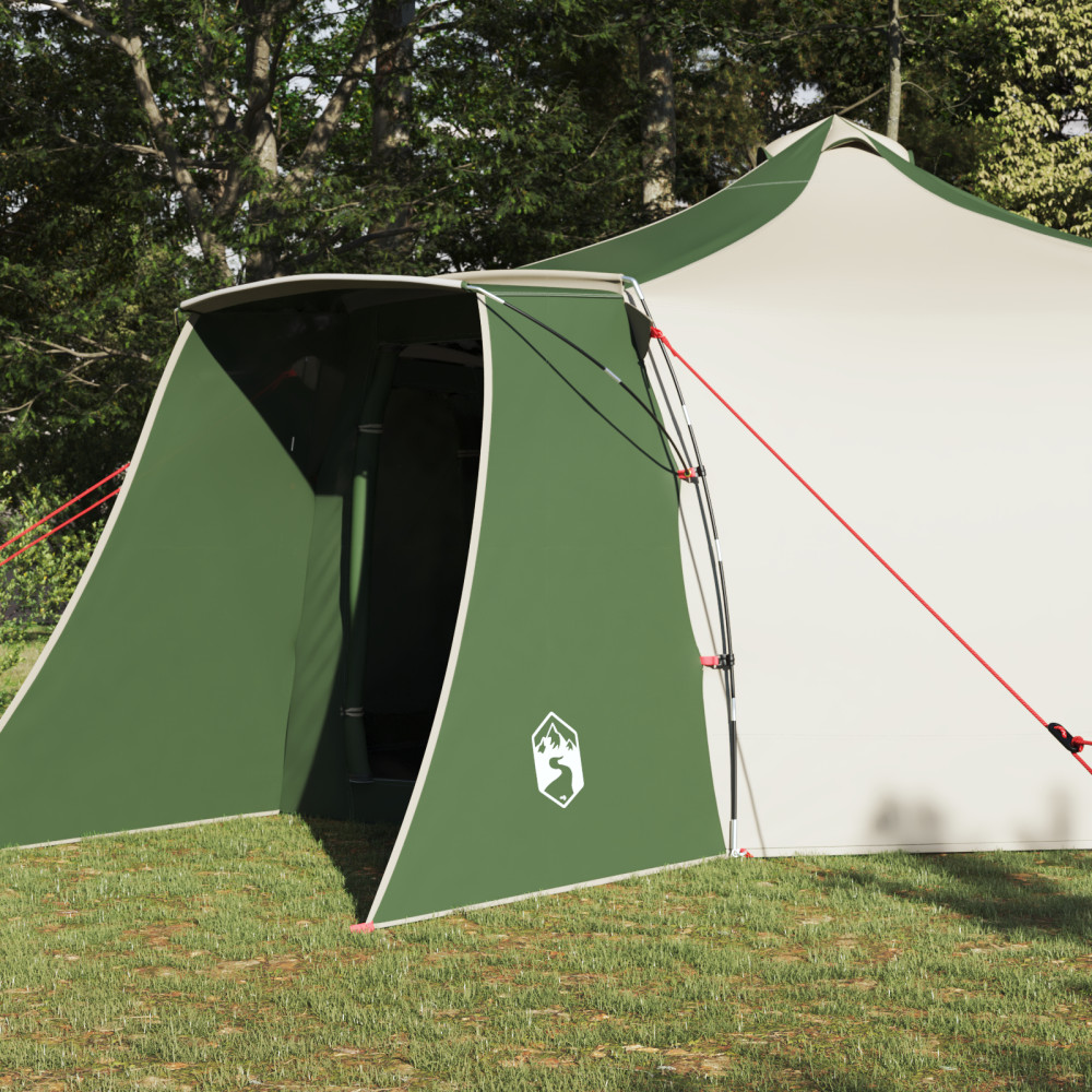 Produktbild för Tipi Tält med tak med lagring Grön 492 x 492 x 275 cm taffeta