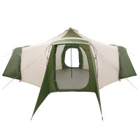 Produktbild för Tipi Tält med tak med lagring Grön 492 x 492 x 275 cm taffeta