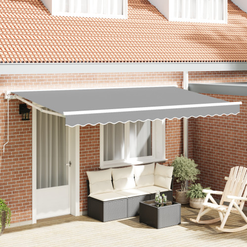 vidaXL Markisram Justerbar Vit 4 x 2 m Stål