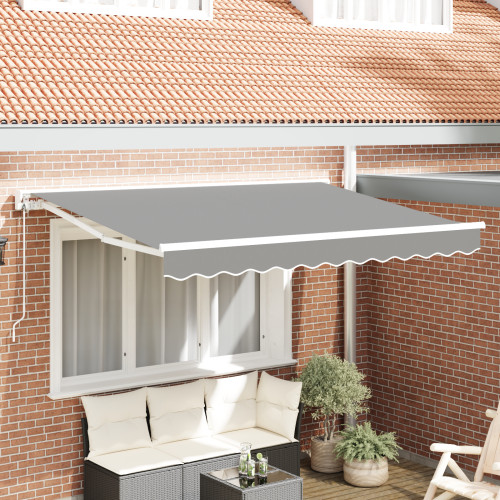 vidaXL Markisram Justerbar Vit 2,5 x 2 m Stål