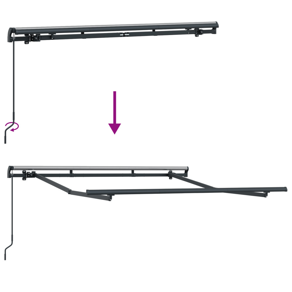 Produktbild för Markisram Antracit 2,5 x 2 m Metall