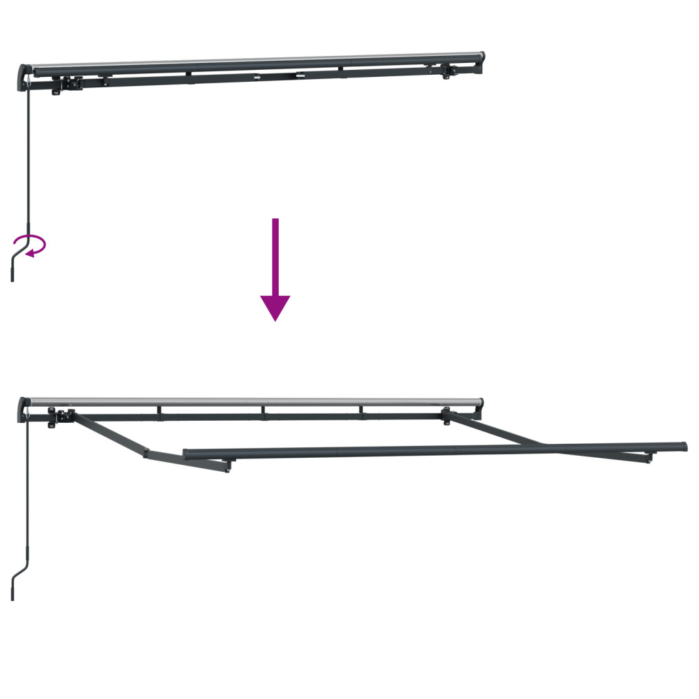 Produktbild för Markisram Antracit 3 x 2 m Metall
