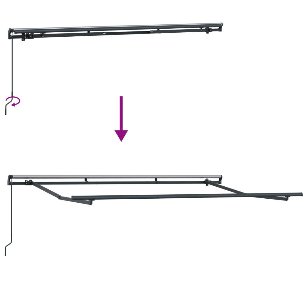 Produktbild för Markisram Antracit 3,5 x 2 m Metall