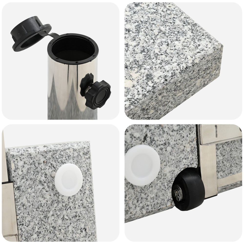 Produktbild för Parasollfot Grå 41 x 41 x 37 cm Granit