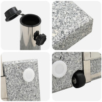 Produktbild för Parasollfot Grå 41 x 41 x 37 cm Granit