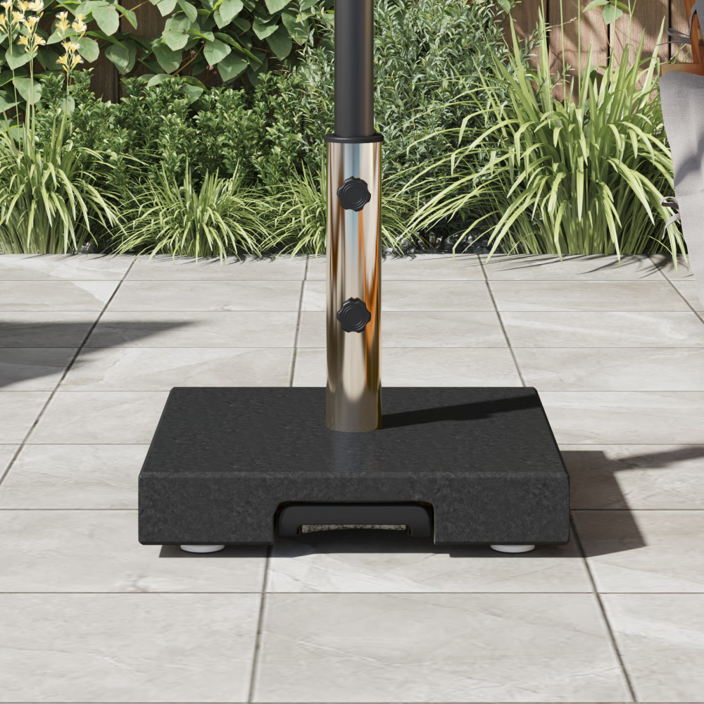 Produktbild för Parasollfot Svart 41 x 41 x 37 cm Granit