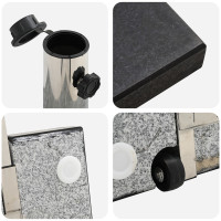 Produktbild för Parasollfot Svart 41 x 41 x 37 cm Granit