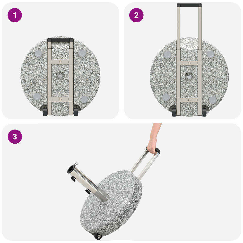 Produktbild för Parasollfot Grå Ø 45 x 37,5 cm Granit