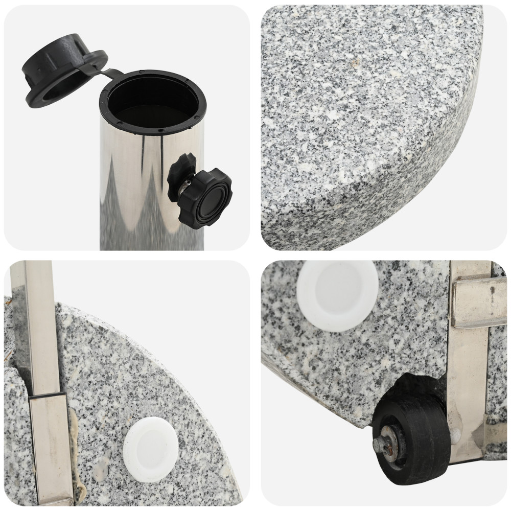 Produktbild för Parasollfot Grå Ø 45 x 37,5 cm Granit