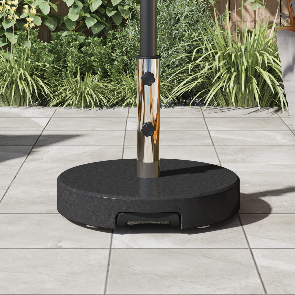 Produktbild för Parasollfot Svart Ø 45 x 37,5 cm Granit