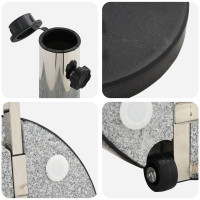 Produktbild för Parasollfot Svart Ø 45 x 37,5 cm Granit