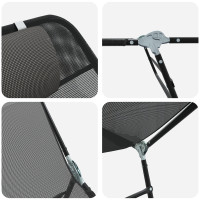 Produktbild för Hopfällbar solstol Svart 182 x 55 x 85,5 cm Textilene