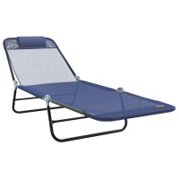 Produktbild för Hopfällbar solstol Mörkblå 182 x 55 x 85,5 cm Textilene
