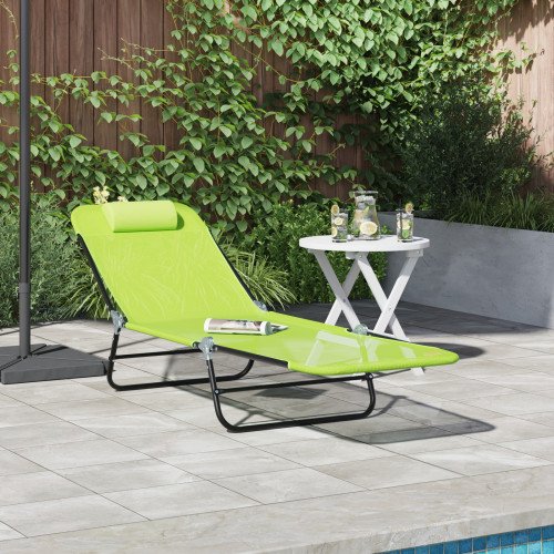 vidaXL Hopfällbar solstol Grön 182 x 55 x 85,5 cm Textilene