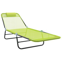 Produktbild för Hopfällbar solstol Grön 182 x 55 x 85,5 cm Textilene
