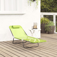 Produktbild för Hopfällbar solstol Grön 182 x 55 x 85,5 cm Textilene