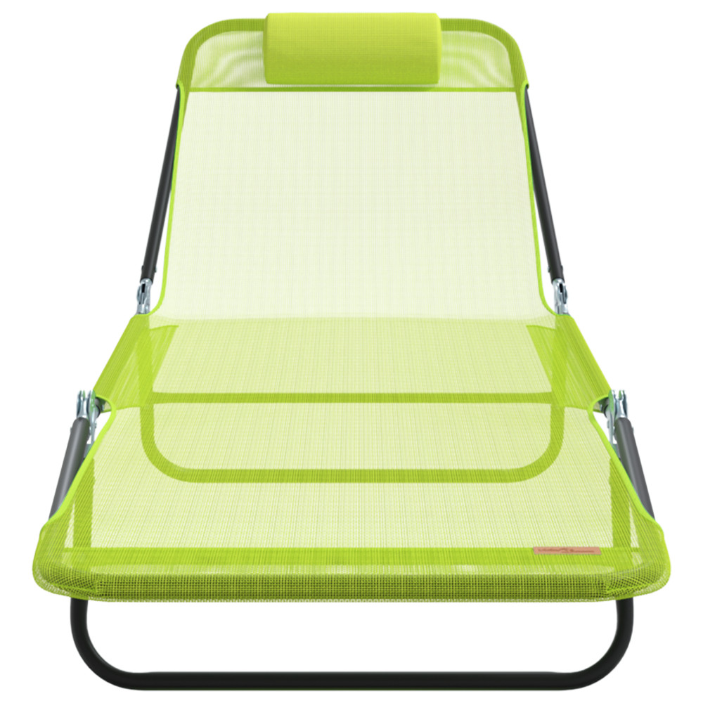 Produktbild för Hopfällbar solstol Grön 182 x 55 x 85,5 cm Textilene