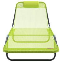 Produktbild för Hopfällbar solstol Grön 182 x 55 x 85,5 cm Textilene