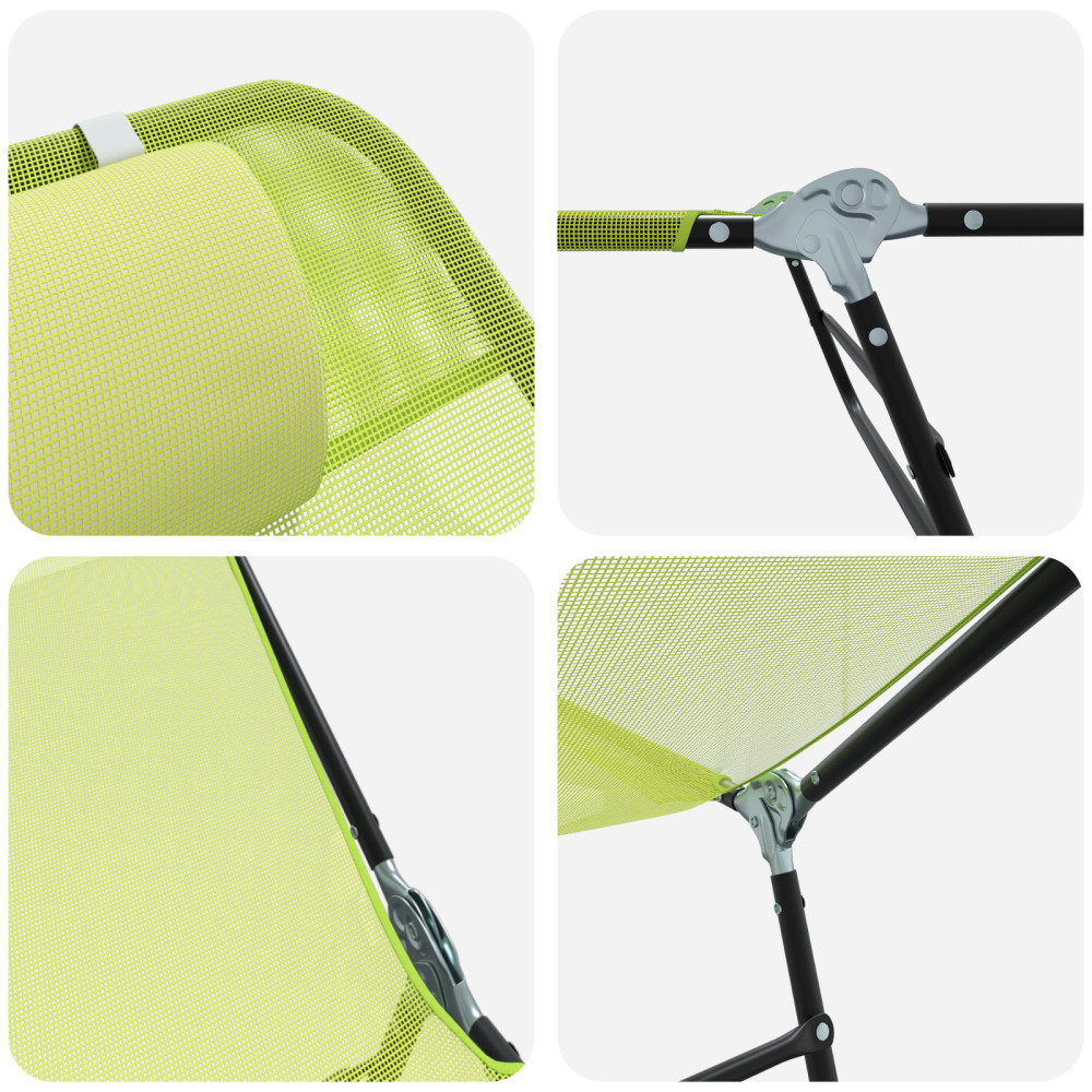 Produktbild för Hopfällbar solstol Grön 182 x 55 x 85,5 cm Textilene