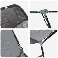 Produktbild för Hopfällbar solstol Grå 182 x 55 x 85,5 cm Textilene