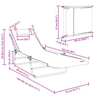 Produktbild för Hopfällbar solstol 2 pcs Svart 182 x 55 x 85,5 cm Textilene