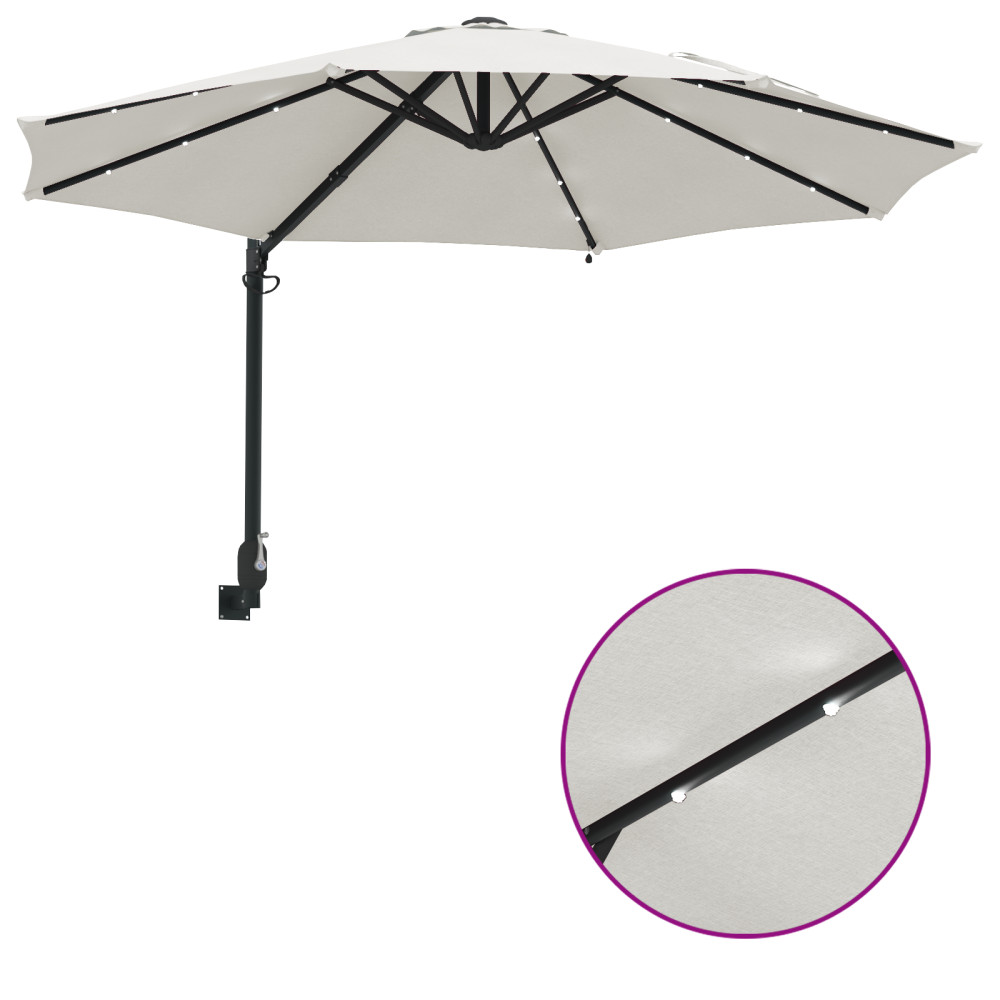Produktbild för Trädgårdsparasol Sand 248 x 248 x 148 cm Polyester och Stål