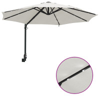 Produktbild för Trädgårdsparasol Sand 248 x 248 x 148 cm Polyester och Stål