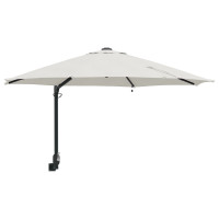 Produktbild för Trädgårdsparasol Sand 248 x 248 x 148 cm Polyester och Stål