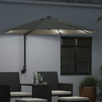 Produktbild för Trädgårdsparasol Sand 248 x 248 x 148 cm Polyester och Stål