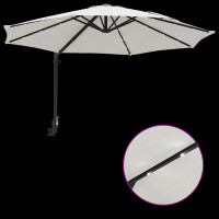 Produktbild för Trädgårdsparasol Sand 248 x 248 x 148 cm Polyester och Stål