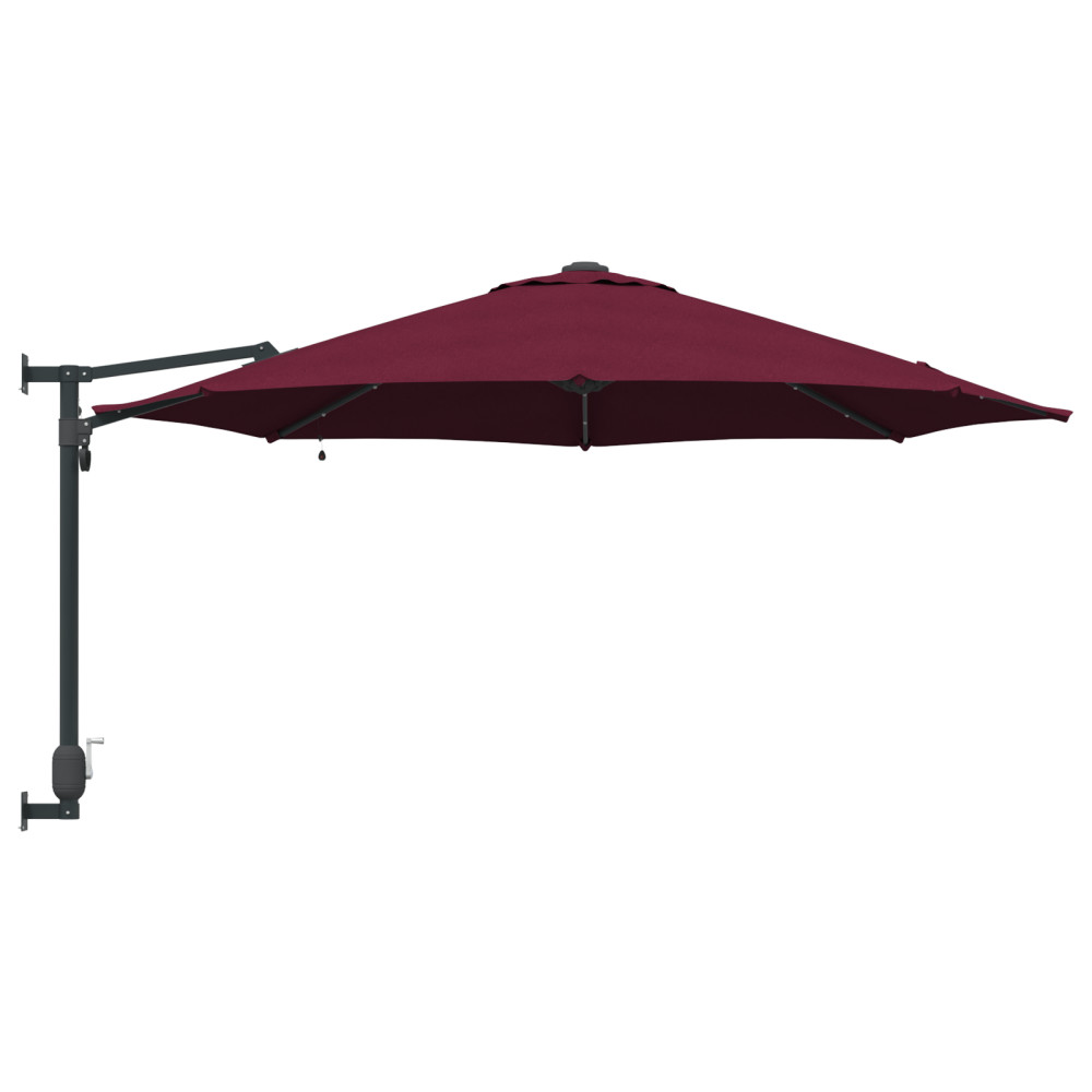 Produktbild för Trädgårdsparasol Bordeaux Röd 248 x 248 x 148 cm