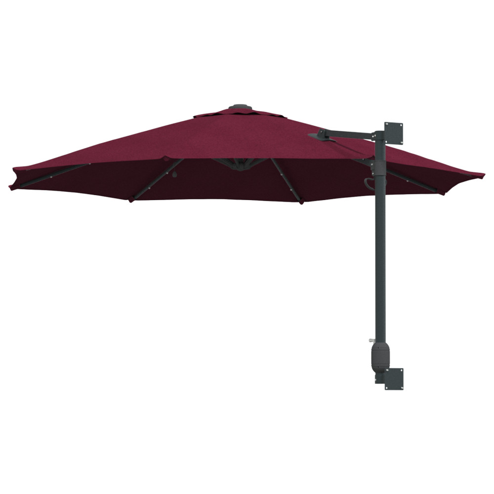 Produktbild för Trädgårdsparasol Bordeaux Röd 248 x 248 x 148 cm